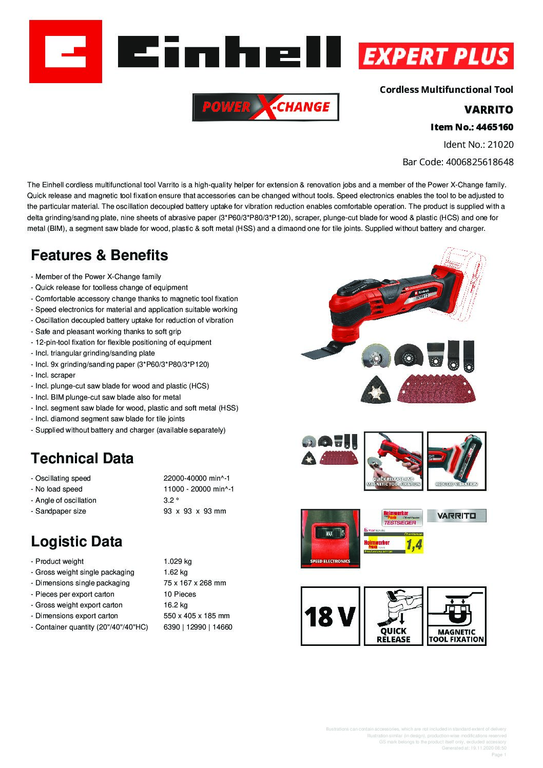 EINHELL - VARRITO, Cordless Multifunctional Tool - (NO STARTER KIT) - Image 2