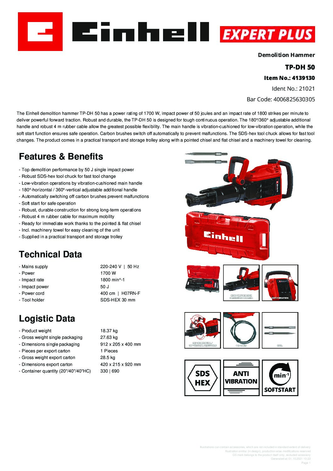 EINHELL - TP-DH 50, Demolition Hammer (CORDED) - Image 10