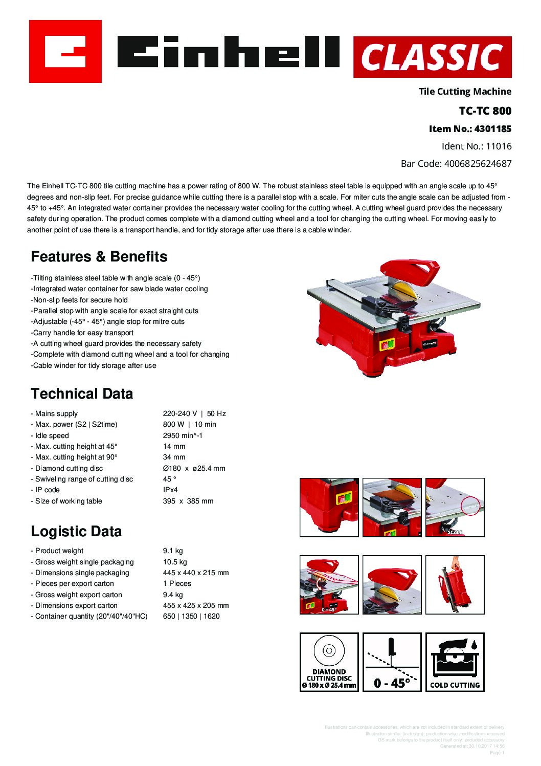 EINHELL - TC-TC 800, Tile Cutting Machine - Image 9