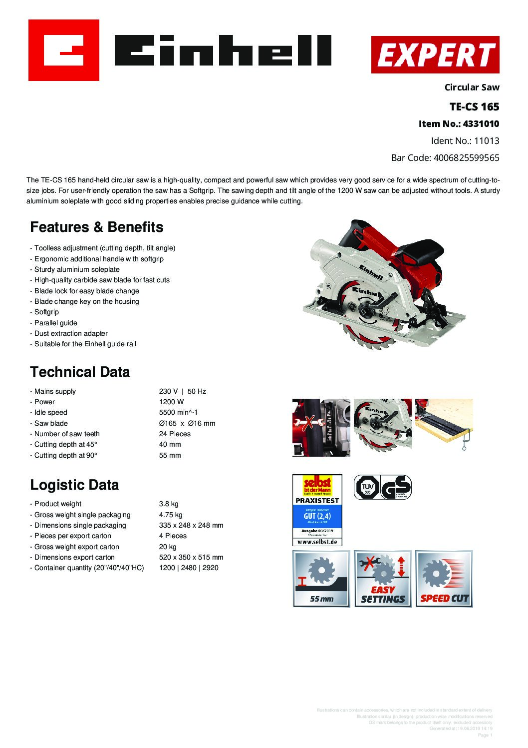 EINHELL - TE-CS 165, Circular Saw (CORDED) - Image 7