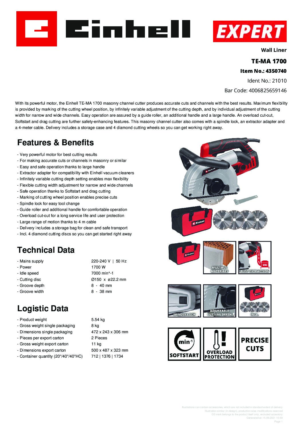 EINHELL - TE-MA 1700, Wall Liner (CORDED) - Image 9